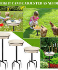 Heavy Duty Outdoor Bird Bath With Detachable Bowl And Feeder, 35.5 Inch Tall Stand, Metal Stake Base, garden installation