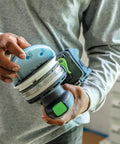 Person using Granat Profile Fine 5 Inch 125 mm Sanding Discs 10 Pack on a power tool for contours and curved surfaces.
