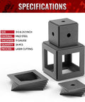 Welding Coupon Kit With 24 Pcs 3 By 3 Inch And 2 By 2 Inch Mild Steel Practice Plates stacked showing specifications.