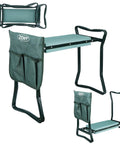 Folding Garden Kneeler Seat With Thick Foam Kneeling Pad Portable Garden Bench Stool Tools Pouch Steel Construction