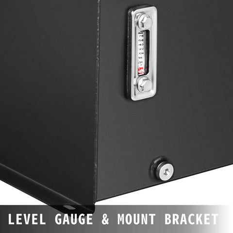 Close-up of Tough As Nails 10 Gallon Hydraulic Fluid Tank Steel Reservoir showing level gauge with mount bracket.