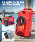 16 Gallon Rolling Gas Caddy With 10 Ft Manual Siphon Pump Hella Durable HDPE Fuel Tank Handling Gas Diesel Or Le Fluid With Zero Fuss Built Tough For Atv Tractor Generator And Boat Use on dock