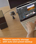 Ridiculous Capacity 20TB External Hard Drive Desktop RAID Rig With Password Lockdown Auto Backup Features And USB 3.1 Ports for editing.