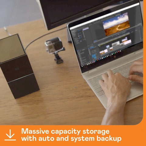 Ridiculous Capacity 20TB External Hard Drive Desktop RAID Rig With Password Lockdown Auto Backup Features And USB 3.1 Ports for editing.