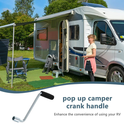 Replacement RV Pop Up Camper Crank Handle Durable Iron And Plastic Roof Lift Tool For Jayco Viking Coachmen Fleetwood Campers Easy To Install Reliable Lifting Mechanism Rust Resistant Handle Fits Multiple Models