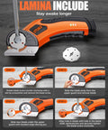 Cordless Cardboard Cutter With 800 RPM Brushless Motor Built Like A Beast Heavy Duty Cardboard And Carton Cutter For Thick Cardboard Plastic And Carpet 3500mAh Battery For Long Runtime showing blade replacement steps.