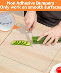 Non Adhesive Glass Table Top Anti Slip Pads 20 Pack Three Quarters Inch Bumpers for Secure Grip shown in use on clear surface
