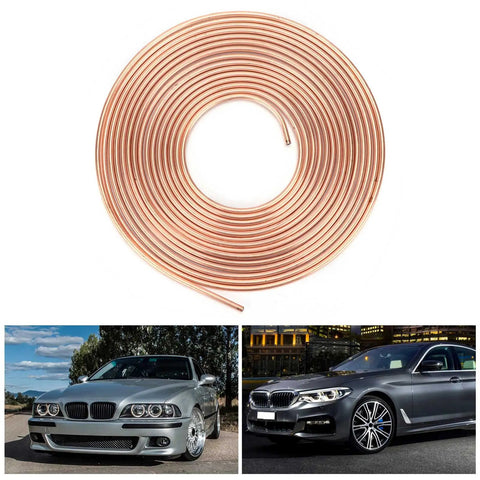 25ft Copper Plated Brake Line Tubing 3 By 16 Inch OD Coil Roll For Hydraulic Brake Systems And Fuel Lines