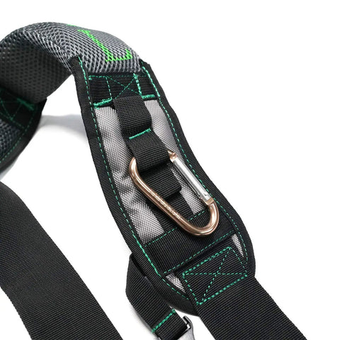 Close-up of Gel Padding Tool Belt Suspenders With Breathable Gel Shoulder Pad For Electricians, Construction Pros, And Farmers.