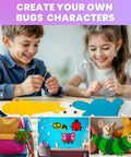 Kids enjoying 12 Jumbo Bug Felt Sewing Projects For Beginners Kids Craft Kit For Ages 6 8 with DIY bug creations on display.