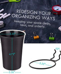Six Pack Pegboard Cups With Loops For Pegboard Organization Cup Holders Black Durable Plastic For Garage Workshop