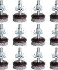 No More Wobbly Tables And Chairs With Adjustable Furniture Levelers Featuring High Density Felt Pads, 1/4-20 Threaded Shank T Nuts, 12 Pack.