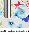 Outdoor Tablecloth With Umbrella Hole And Zipper No Fuss Install Weatherproof Polyester Patio Table Cover Close-up View
