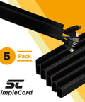 5 Pack 16 Inch J Channel Cable Management Kit For Under Desk Setup With Adhesive Mount No Drill Wall Cord Organizer Black