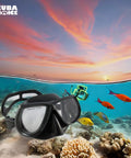 Low Volume Dive Mask For Free Diving Spearfishing And Scuba With Tempered Glass Lenses For Crystal Clear Vision, ocean background