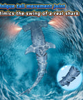 Remote Control Shark Toy With Realistic Dive Action For Pool And Bath Water Toy showing tail movement in water