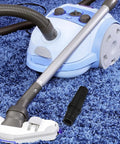 Beaupretty Universal Vacuum Hose Adapter For Cleaners, PVC Construction connecting wet vac to cleaner on blue carpet.