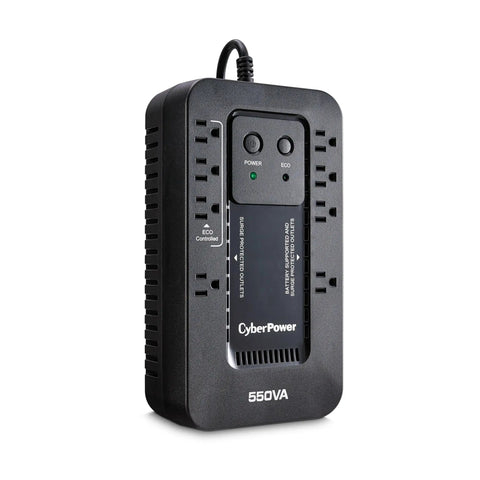 Ecologic 550VA 330W UPS Battery Backup And Surge Protector With Eight Outlets And ECO Mode For Home Office Networking And Entertainment Gear UL Certified