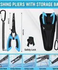 6 Piece Fishing Tools Kit With Pliers Fillet Knife Fish Lip Gripper Hook Remover Digital Fish Scale Line Snips Fly Fishing Retractor