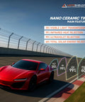 Image of a red sports car demonstrating Premium Nano Ceramic Car Window Tint Roll 35 Percent Vlt 36 By 10 Feet 2 Ply features.