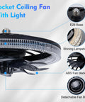 Close-up of Screw In Ceiling Fan With Light And Remote Dimmable E26 Bulb Socket Adapter showing E26 base and fan design.