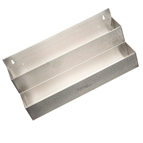 Double Speed Rail 22 Inch Stainless Steel Bar Rail For Busy Bars Holds Up To 24 Bottles Heavy Duty Commercial Grade Easy Mount With Integrated Mounting Holes, angled view