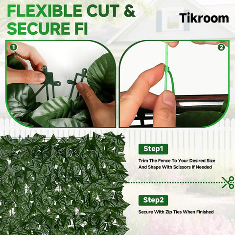 Artificial Ivy Fence Privacy Screen 120x40 Inches UV Resistant Dense Faux Greenery Backdrop With Realistic Leaves installation guide