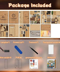 DIY 3D Wooden Book Nook Kit For Adults, Teens, And Beginners, Tiny House Shelf Decor, Real Wood Puzzle package contents