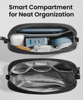 Electronics Organizer Travel Case Water Resistant Cable Organizer for Essentials Tech Pouch with smart compartments open view