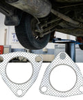 YGQ 2.5in exhaust gasket, 3-bolt 63.2mm muffler flange, high-temperature with fire ring, 2 pcs