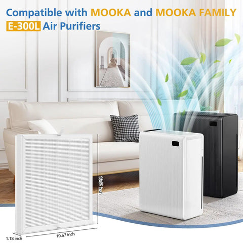 E-300L Replacement Filter For Large Room Air Purifier Top Notch 3 Stage Filtration System HEPA Filter room setup