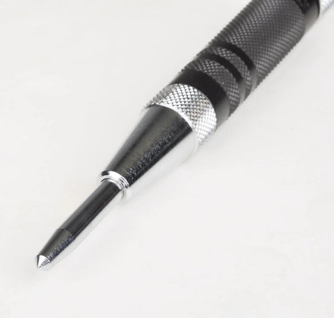 Heavy Duty Automatic Center Punch With Knurled Grip Pro Grade Hardened Tool Steel Indenter For Precise Hole Marking