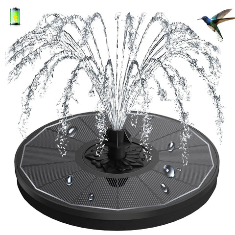 3.5W Solar Fountain With 2000mAh Battery For Garden And Pool, Glass Panel Bird Bath Pump with water spray and hummingbird