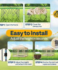 Steps to set up 10x10ft Pop Up Screen Tent With Mosquito Netting And Two Zipper Doors Roller Bag Outdoor Canopy