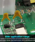 Monolithic Ceramic Capacitor Assortment Kit For Repairs And Prototyping, close-up of capacitors on a PCB board with code labels