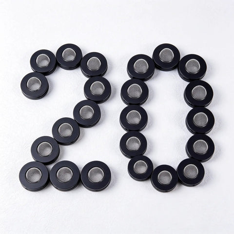 Twenty Pcs Stainless Steel Hose Washer With Screen Filter And 1 Inch Garden Hose Gasket Kit For Washing Machine Anti-Clog Water Supply Strainer Inlet Repair Accessories That Actually Work Real Good, black mesh washers