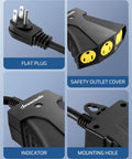Outdoor Remote Control Outlet Switch with Three Heavy Duty Grounded Outlets, Weatherproof 15 Amp Plug, close-up views