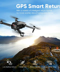 Dope 2K GPS Drone With EIS And 7.22 Inch Remote Screen in flight with GPS smart return over scenic landscape