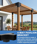 Heavy Duty Pergola Kit With 3 Way Corner Brackets For DIY Gazebo Hardware Kit For Patio Backyard Outdoor Use Weather Resistant Sturdy Construction Easy To Install Weatherproof Design For Quick Assembly And Long Lasting Durability