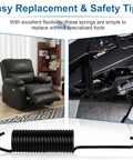 Top Notch 4 1 2 Inch Recliner Chair Tension Spring With Long Neck Hook for Sofa Replacement and Living Furniture Repair.