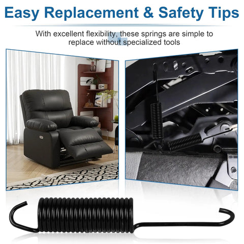 Top Notch 4 1 2 Inch Recliner Chair Tension Spring With Long Neck Hook for Sofa Replacement and Living Furniture Repair.