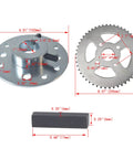 Beefed Up 4 Inch Sprocket Brake Hub Kit With One Inch Bore And Quarter Inch Keyway For 420 Chain, 50 Tooth Rear Drive Sprocket