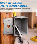 Heavy Duty Adjustable Pvc Outlet Box Four Pack With Secure Mounting Brackets For Switches Gfci And Duplex Receptacles Fire Rated Wall Housing Hard As Nails For Daily Use with cable entry knockouts and wiring.