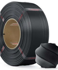 Premium 1.75mm Black PLA Filament Refill For Reusable Spools, 1kg, Built For Bambu Lab Printers, shown with close-up of filament texture.