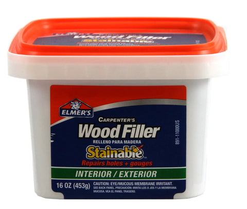 Carpenter's Stainable Wood Filler For Interior Exterior Use 1 Pint Tub Light Tan With Real Wood Fibers For Superior Sanding And Painting