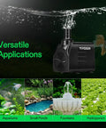 660 GPH Submersible Water Pump with 2500 L/H capacity, 35W ultra quiet aquarium and pond pump, adjustable flow for various uses