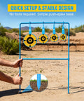 Beefy 3/8 Inch Thick Solid Steel Spinner Target With Auto Reset For Centerfire Handguns Up To 44 Magnum, blue metal target setup outdoors