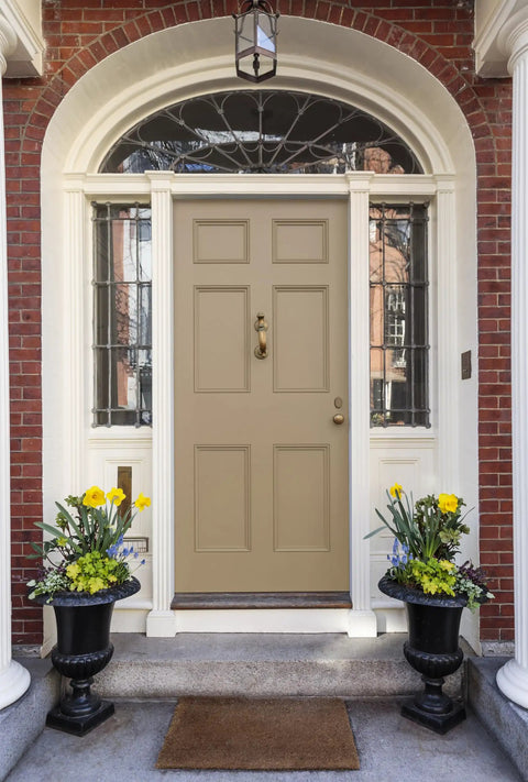 Front door painted with All In One Refinishing Paint For Furniture And Cabinets Linen Quart No Stripping No Sanding No Priming Needed