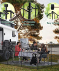 15 Panels No Dig Garden Fence With Gate Made Of Rustproof Metal Edging For Yard And Outdoor Animal Barrier Ideal For Dogs