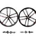 26 Inch 10 Spokes Magnesium Wheel Set Front And Rear 100x135mm For 7 8 9s Freewheel Disc Brake Black Rims For Beach Cruisers MTB Road Bikes Disc Brake Compatible, shown with skewers